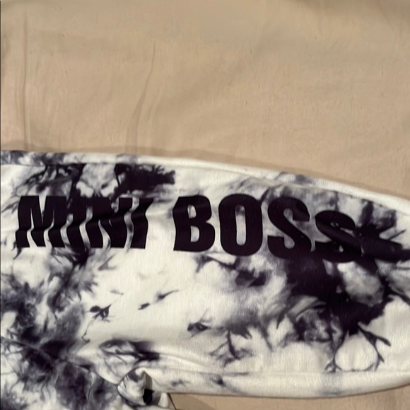 Mini Boss Kids Hoodie and Joggers Set - Black and White - Picture 5 of 6